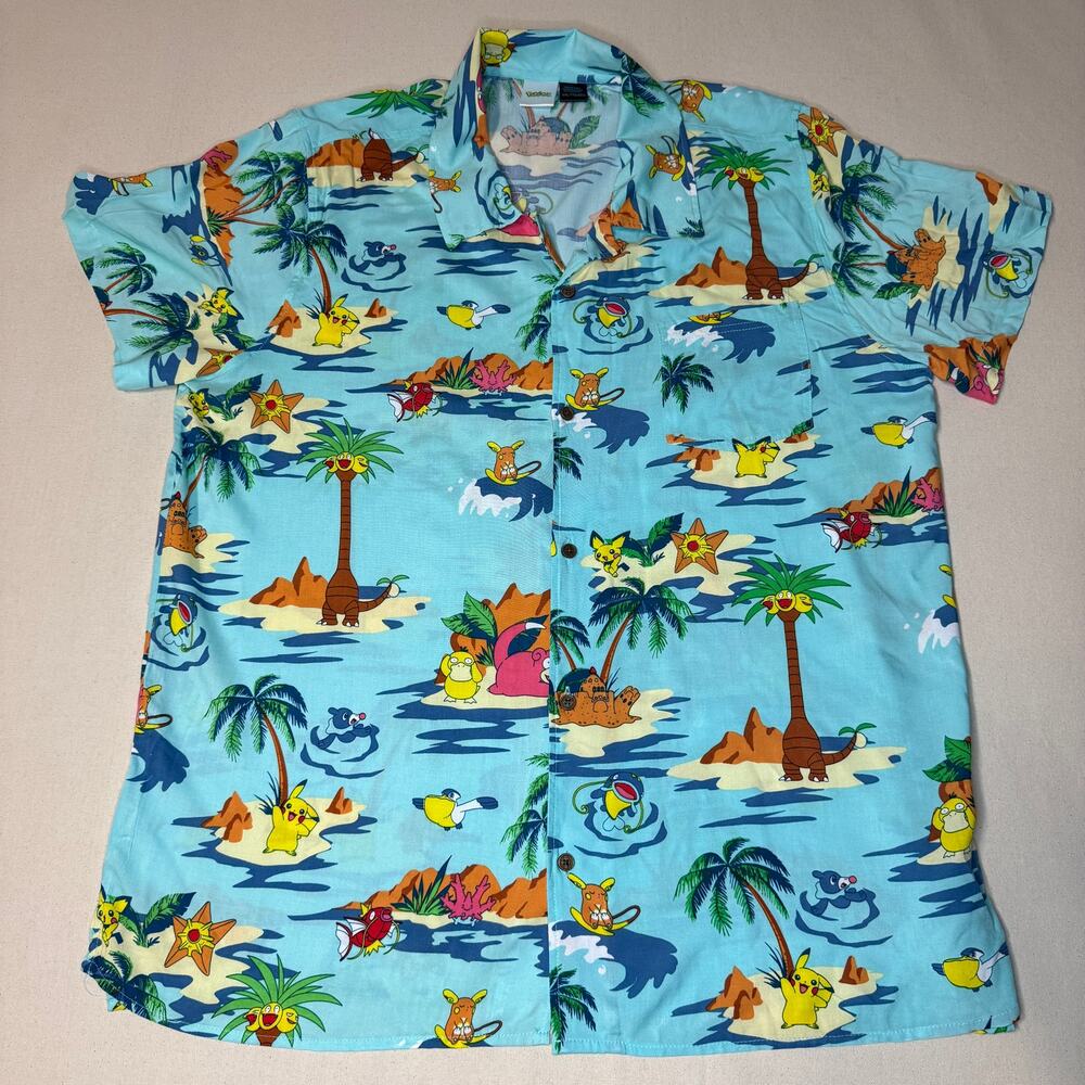 Pokémon Center Tropical Island Hawaiian Button Down Shirt XXL